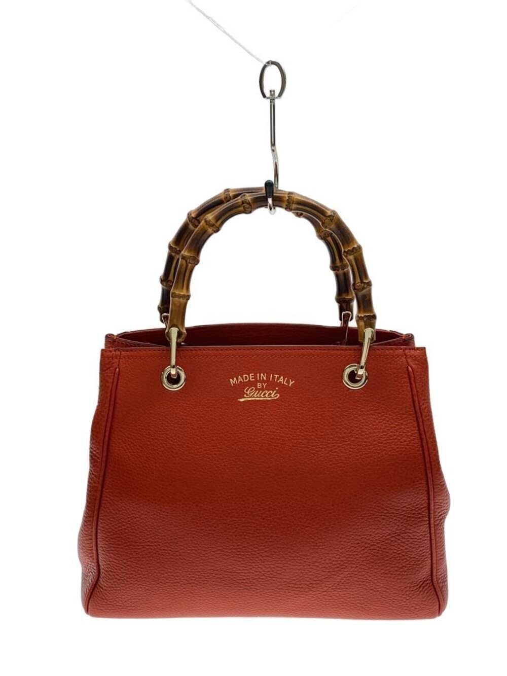 Gucci Shopper Bag Bamboo Leather RED